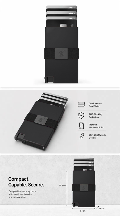SlimX smart wallet in Black, size and details 