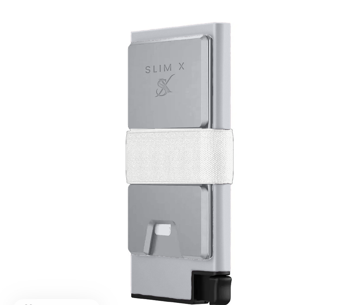 SlimX smart wallet in Silver, front view 